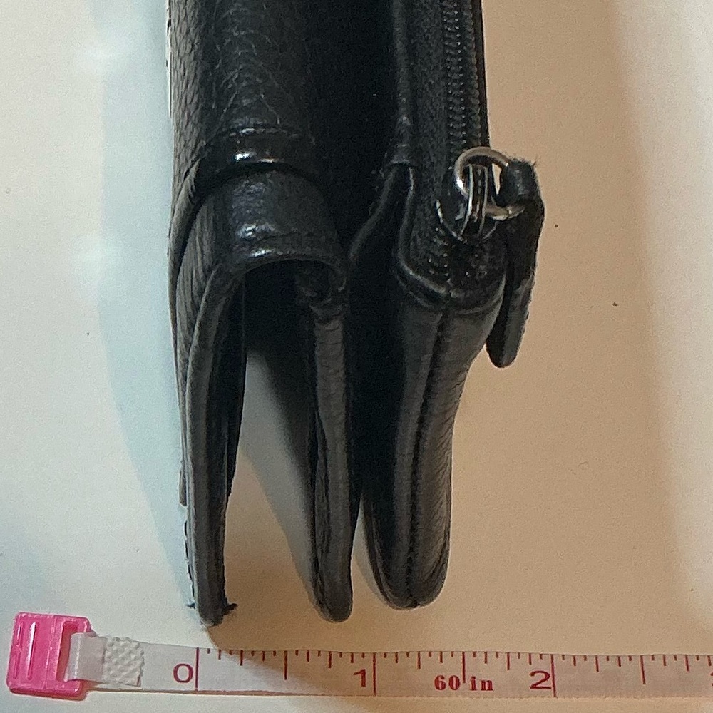 Brighton Black Pebbled & Patent Leather Medium Bifold Wallet Clutch EUC - Picture 15 of 15